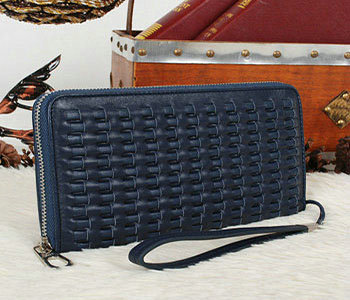 Bottega Veneta intrecciato leather clutch BV6611 royalblue